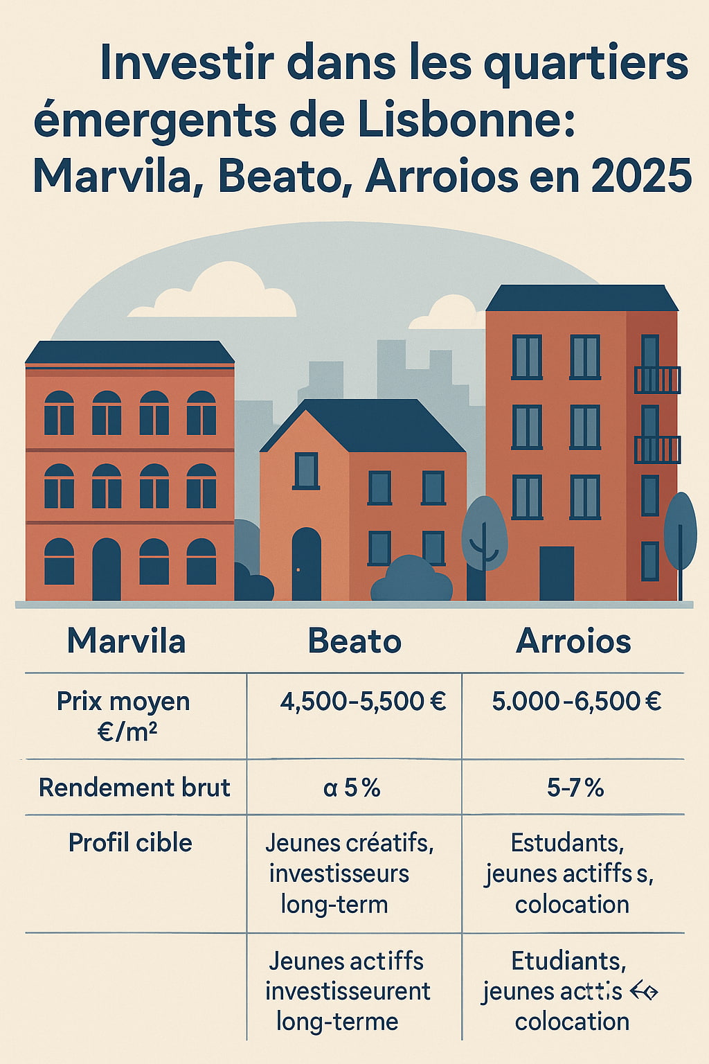 Investir dans les quartiers émergents de Lisbonne : Marvila, Beato, Arroios en 2025